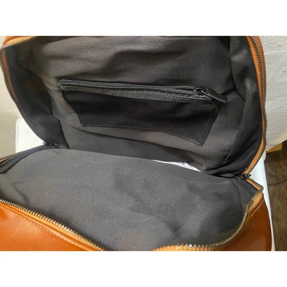 Herbalife Nutrition Backpack Unisex Large Cognac Brown Excellent Faux Leather